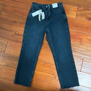 Topshop blue black straight leg jeans petite